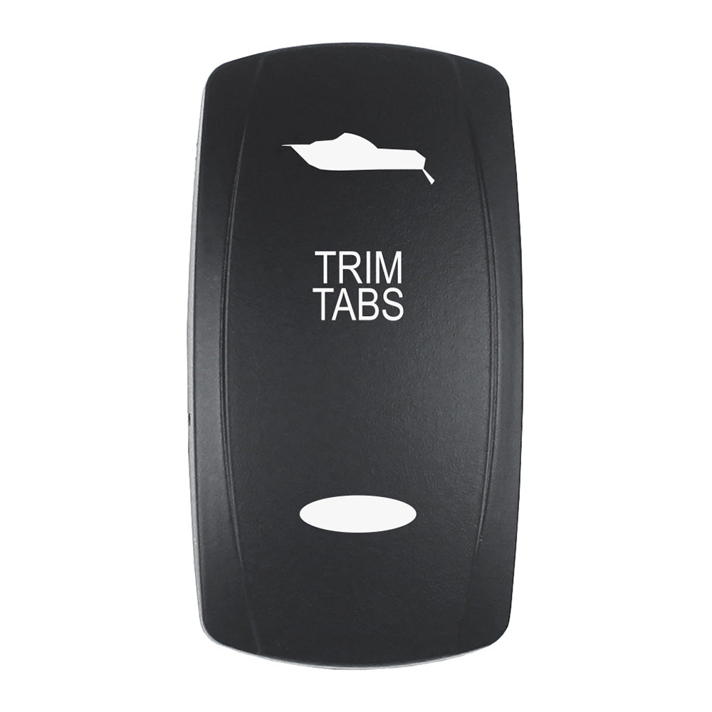 Pacer Actuator - 'TRIM TABS' f/V Series Contura Switches - Black - Laser Etched (Top/Bottom Light)