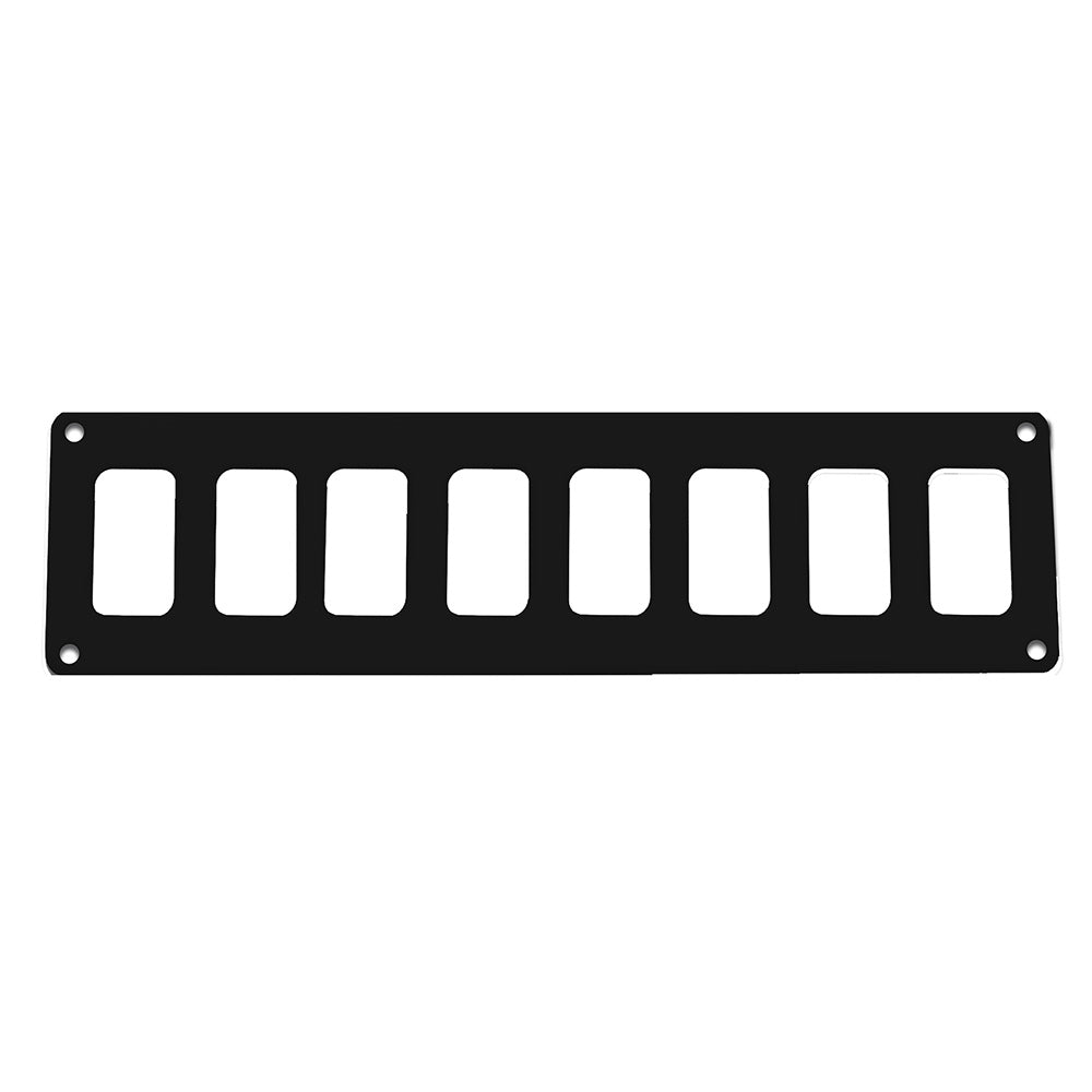 Pacer Switch Panel - 8 Switch  1 Row - 12.5" x 2.75" - Black Powder Coated Aluminum