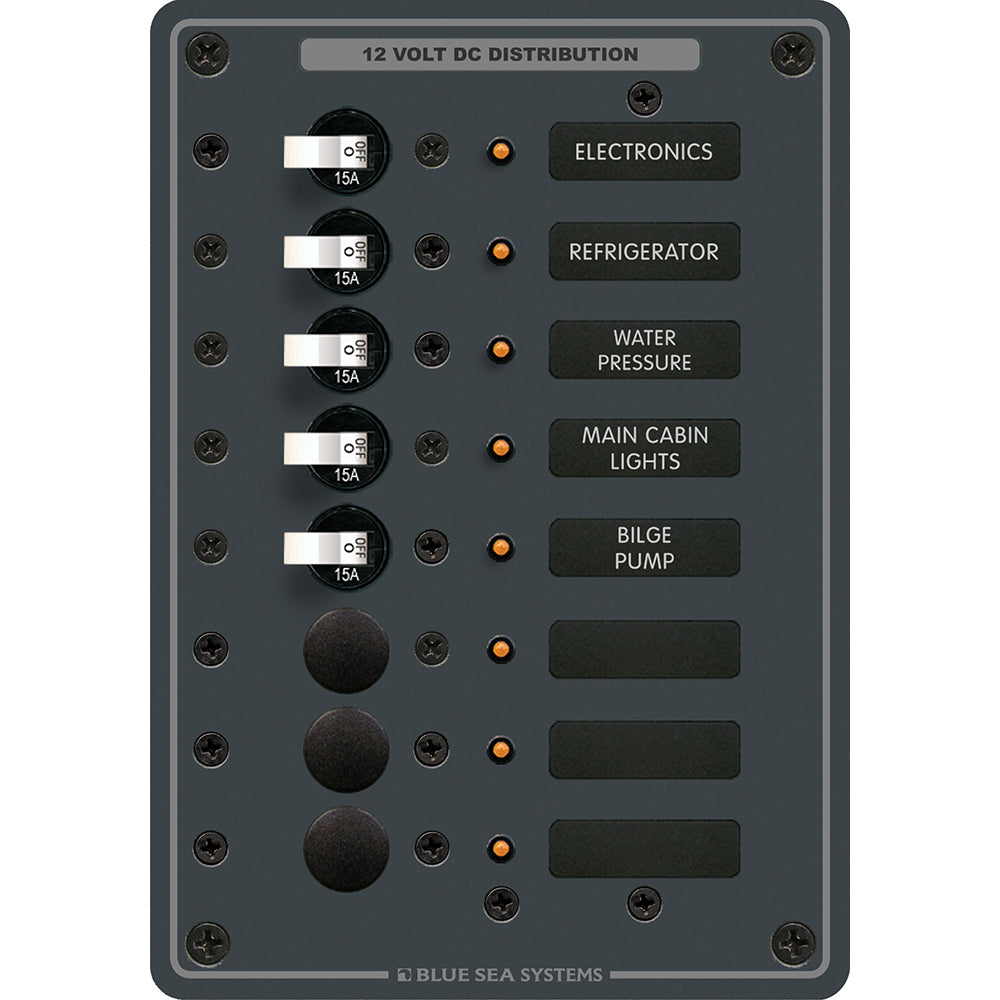 Blue Sea 8023 DC 8 Position Circuit Breaker - White Switches