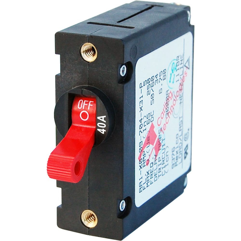 Blue Sea 7225 AC / DC Single Pole Magnetic World Circuit Breaker  -  40 Amp