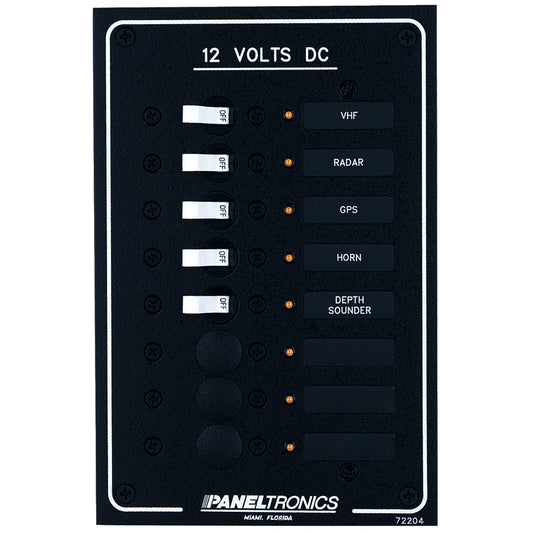 Paneltronics Standard DC 8 Position Breaker Panel w/LEDs