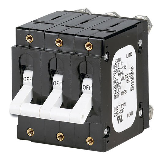 Paneltronics 'C' Frame Magnetic Circuit Breaker - 100 Amp - Triple Pole - White