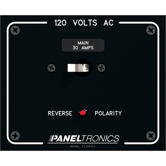 Paneltronics Standard Panel AC Main Double Pole w/30Amp CB & Reverse Polarity Indicator