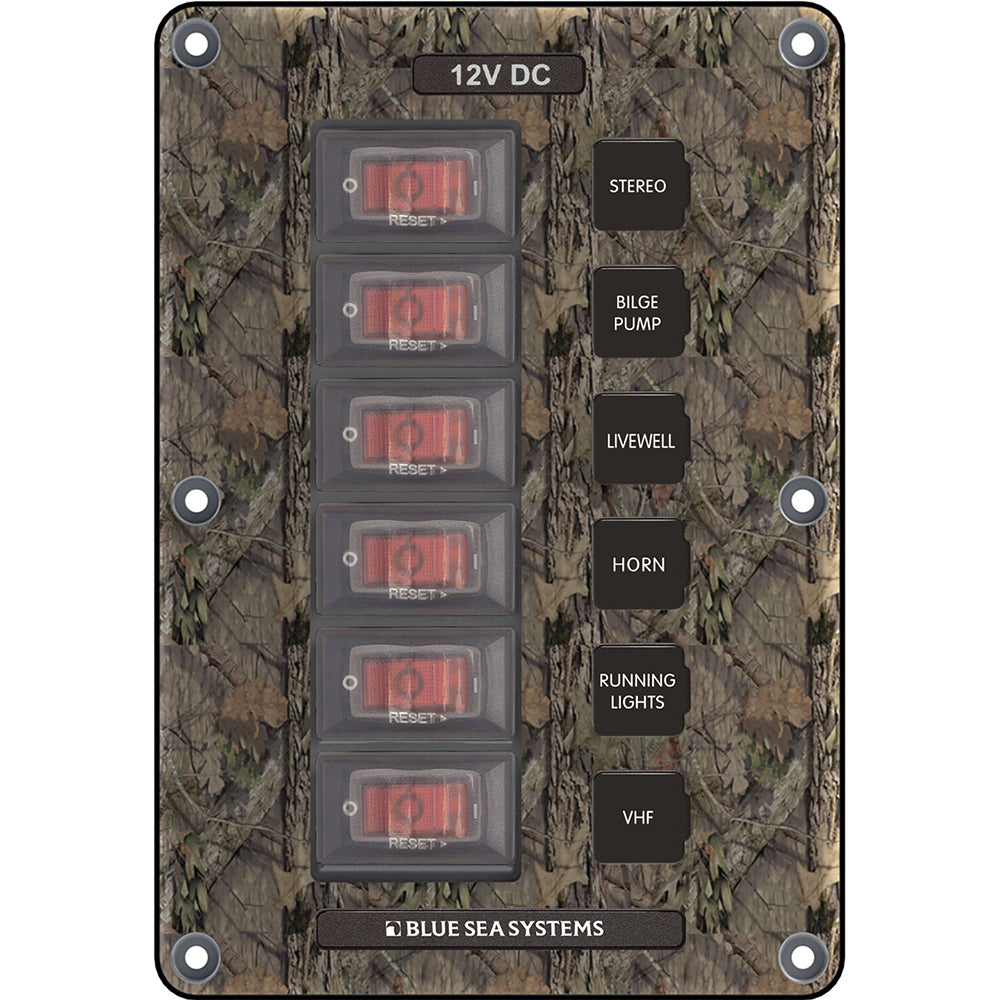 Blue Sea 4325 Circuit Breaker Switch Panel 6 Position - Camo