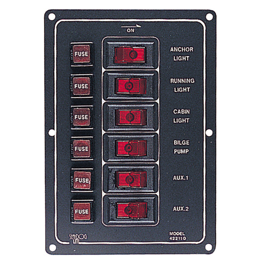 Sea-Dog Aluminum Switch Panel Vertical - 6 Switch