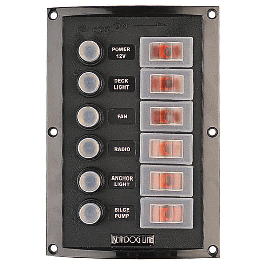 Sea-Dog Splash Guard Circuit Breaker Panel - 6 Circuit