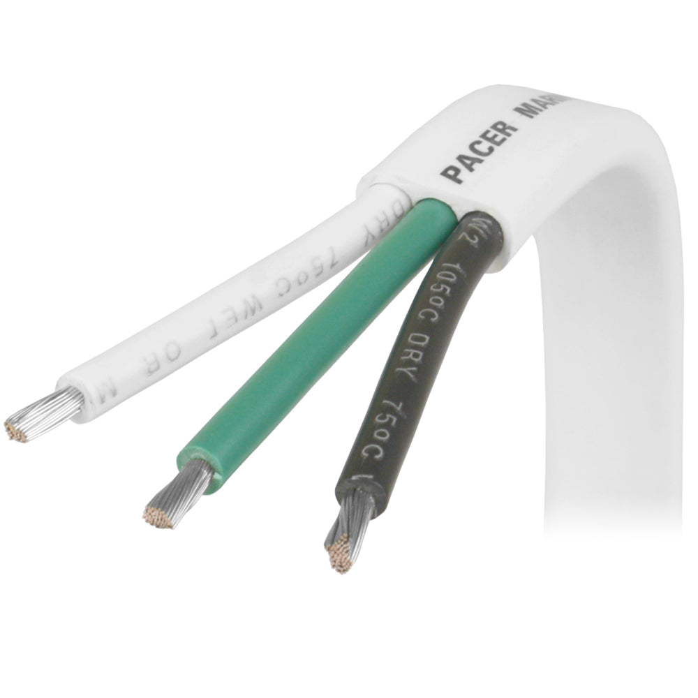 Pacer 14/3 AWG Triplex Cable - Black/Green/White - 100