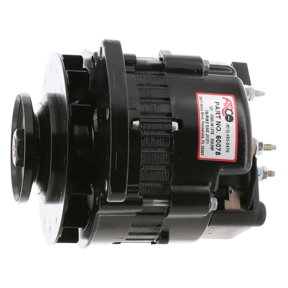 ARCO Marine Premium Replacement Universal Alternator w/Single Groove Pulley - 12V 55A