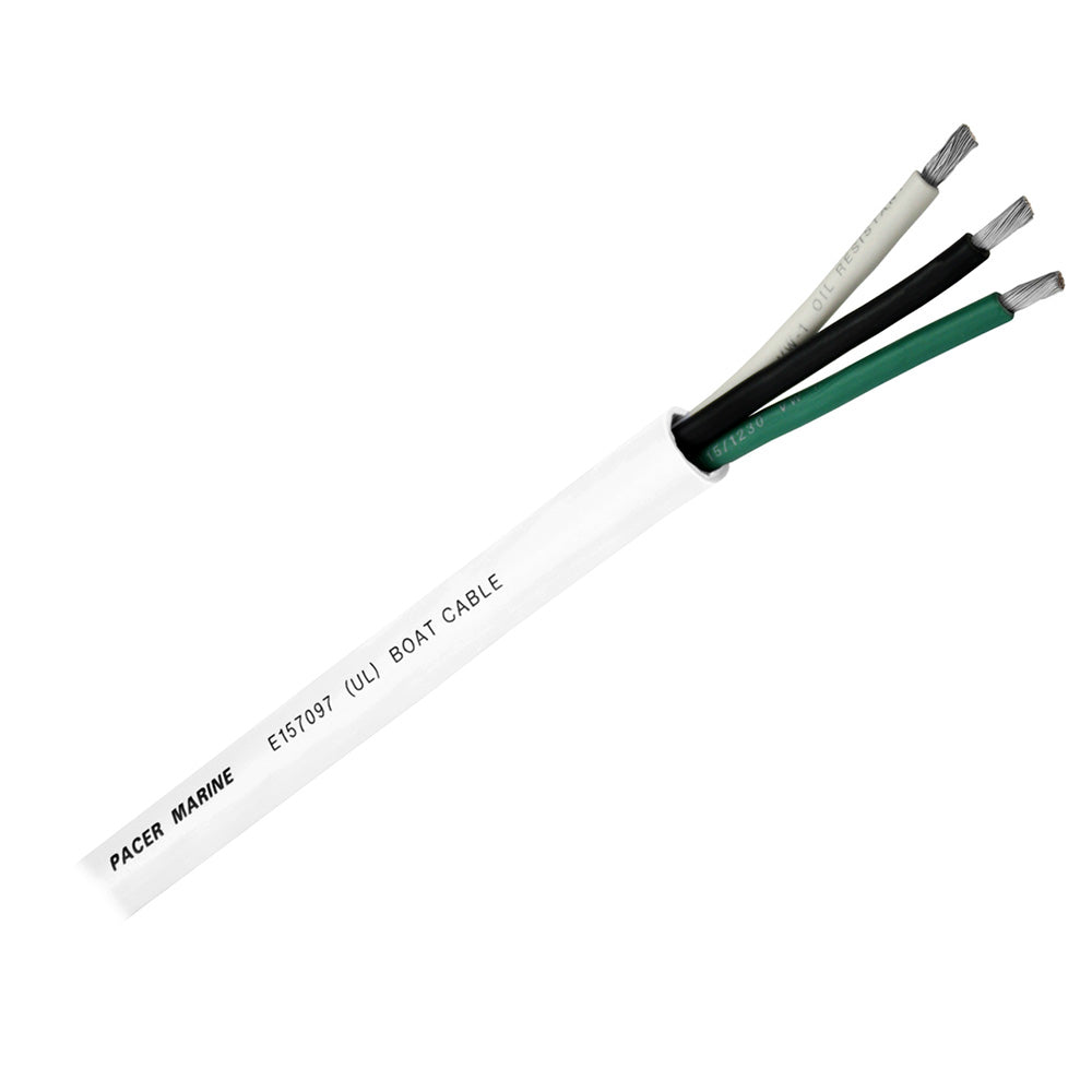 Pacer Round 3 Conductor Cable - 100 - 10/3 AWG - Black, Green  White