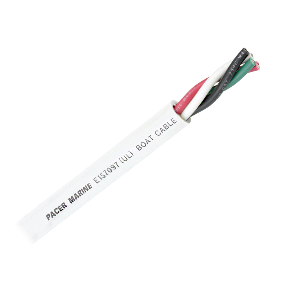 Pacer Round 4 Conductor Cable - 250 - 16/4 AWG - Black, Green, Red  White